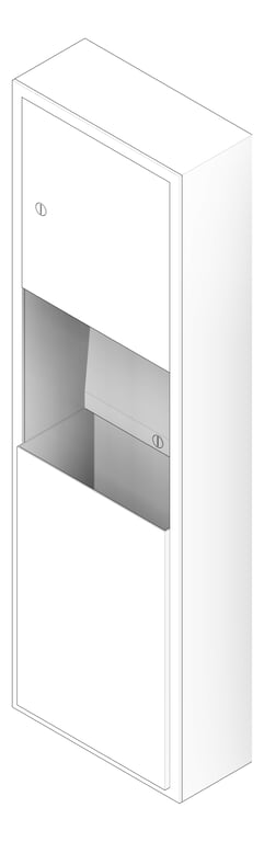 3D Documentation Image of CombinationUnit SurfaceMount ASI Traditional PaperDispenser Adjustable 12Gal