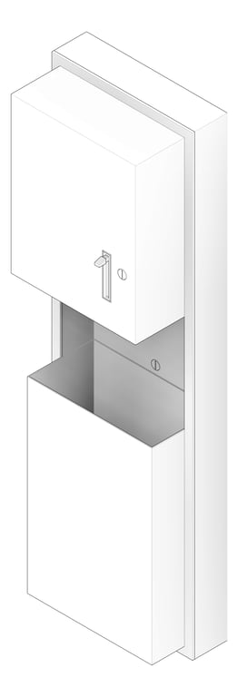 3D Documentation Image of CombinationUnit SurfaceMount ASI Traditional RollPaperDispenser 12Gal