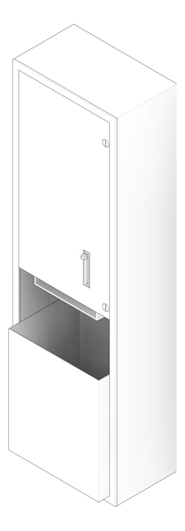 3D Documentation Image of CombinationUnit SurfaceMount ASI Traditional RollPaperDispenser 13.3Gal
