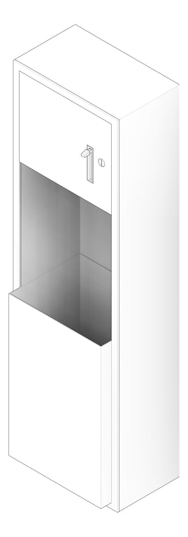 3D Documentation Image of CombinationUnit SurfaceMount ASI Traditional RollPaperDispenser 18Gal