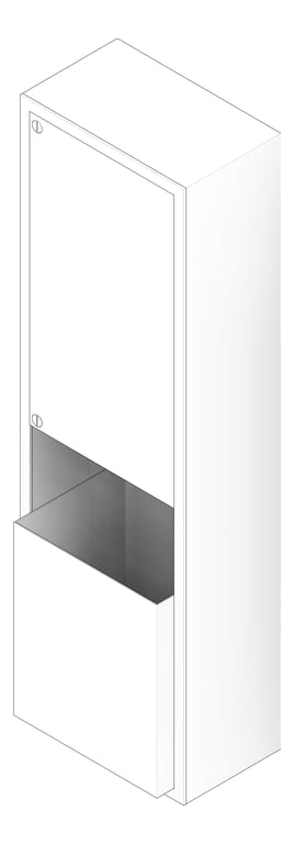 3D Documentation Image of CombinationUnit SurfaceMount ASI Traditional RollPaperDispenser Battery 12Gal