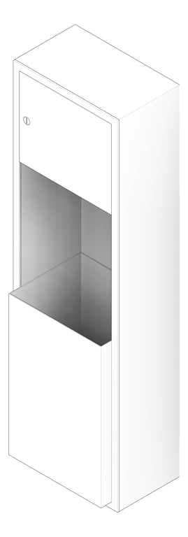 3D Documentation Image of CombinationUnit SurfaceMount ASI Traditional RollPaperDispenser Battery 17Gal