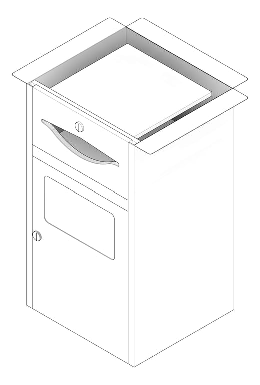 3D Documentation Image of CombinationUnit UnderVanityMount ASI Traditional PaperDispenser 10Gal