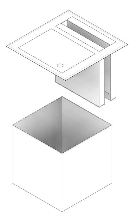 3D Documentation Image of CombinationUnit VanityMounted ASI Traditional PaperDispenser 7.5Gal