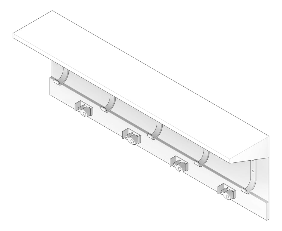 3D Documentation Image of Shelf SurfaceMount ASI UtilityHookStrip