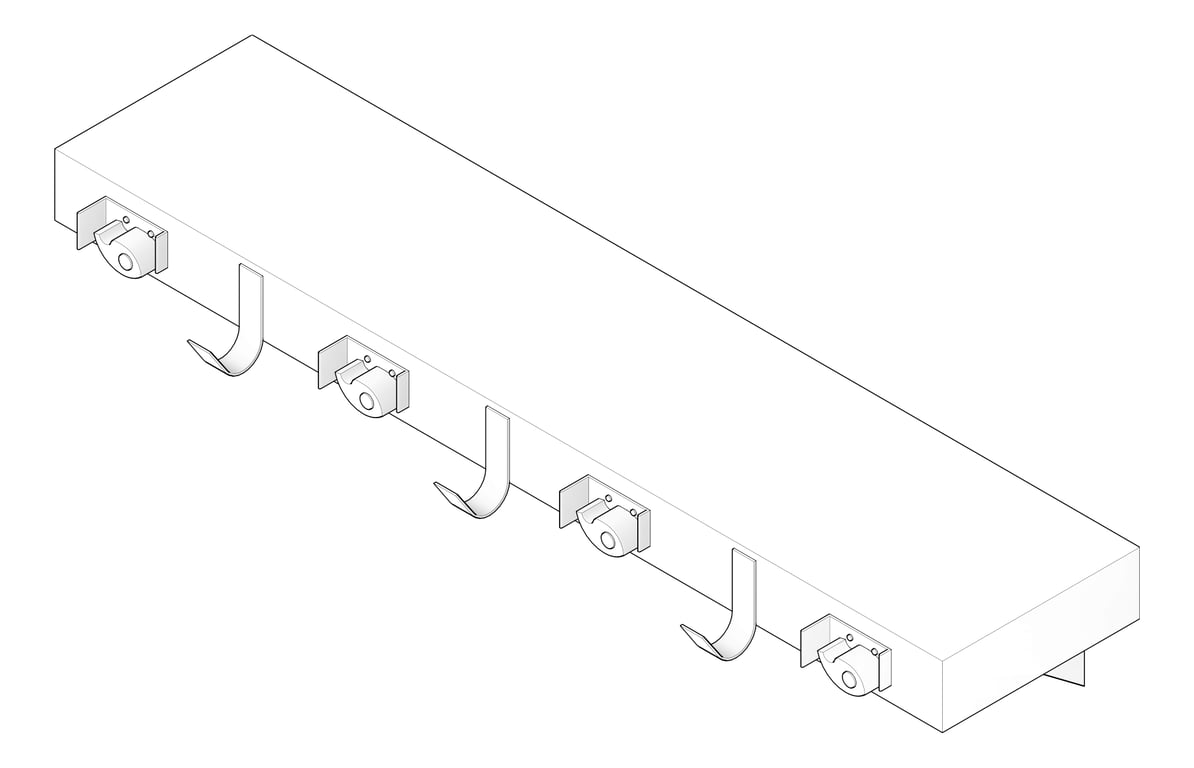 3D Documentation Image of Shelf SurfaceMount ASI UtilityHookStrip DryingRod