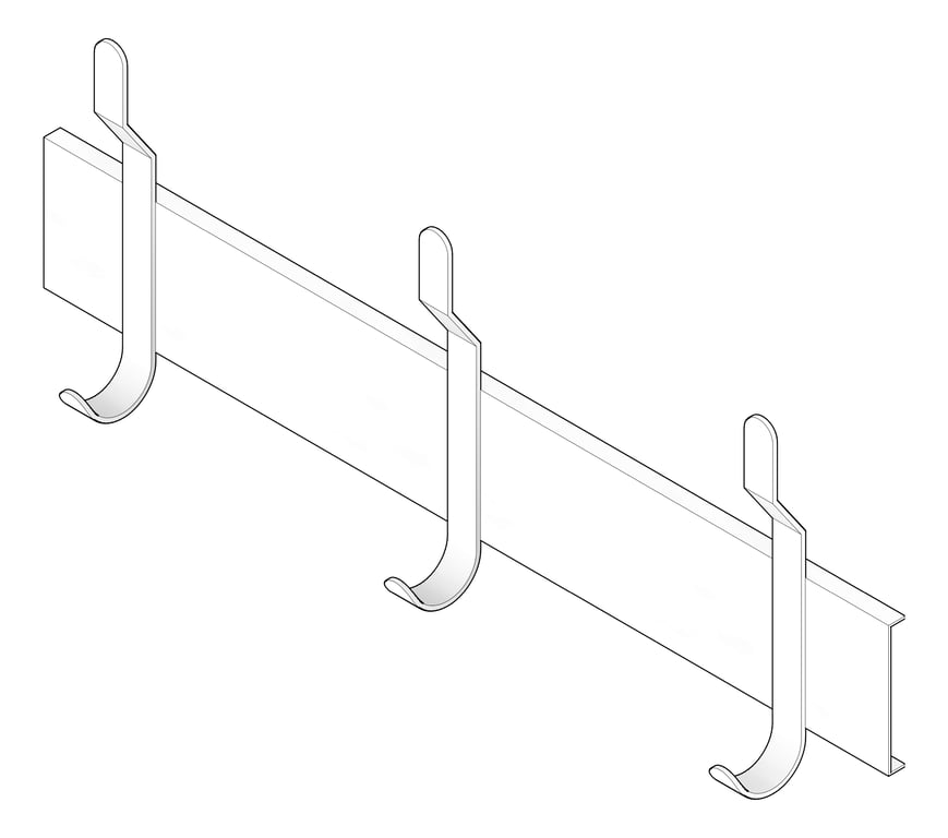 3D Documentation Image of UtilityHookStrip SurfaceMount ASI