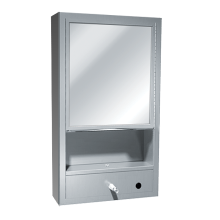 0430-9.png Image of Cabinet SurfaceMount ASI Traditional Shelf SoapDispenser TowelDispenser