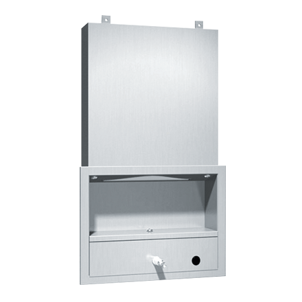 0431_ASI-MultiPurposeCabinetWithConcealedBody@2x.png Image of Cabinet RecessedBehindMirror ASI Shelf SoapDispenser TowelDispenser