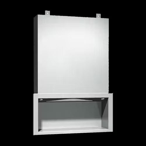 0436.jpg Image of Cabinet RecessedBehindMirror ASI Shelf TowelDispenser