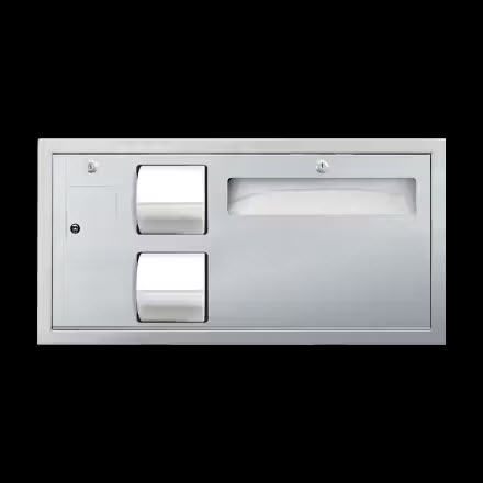 0487-L.jpg Image of ToiletTissueDispenser Recessed ASI DualAccess ToiletSeatCover WasteDisposal