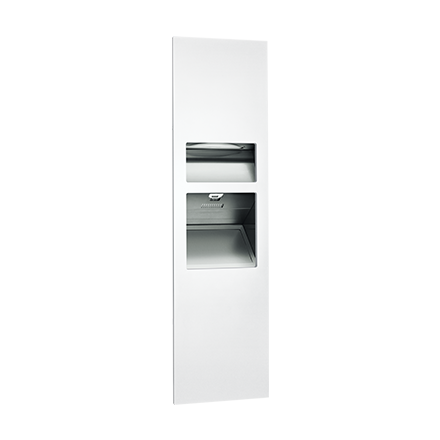 64672-1-00_ASI-Piatto_3in1-Paper-Towel-Dispenser-High-Speed-Hand-Dryer-And-Waste-Recptacle@2x.png Image of CombinationUnit Recessed ASI Piatto PaperDispenser HandDryer 6.8Gal