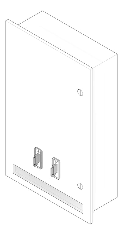 3D Documentation Image of SanitaryDispenser Recessed ASI HighCapacity