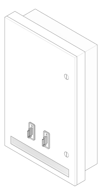 3D Documentation Image of SanitaryDispenser SemiRecessed ASI Dual