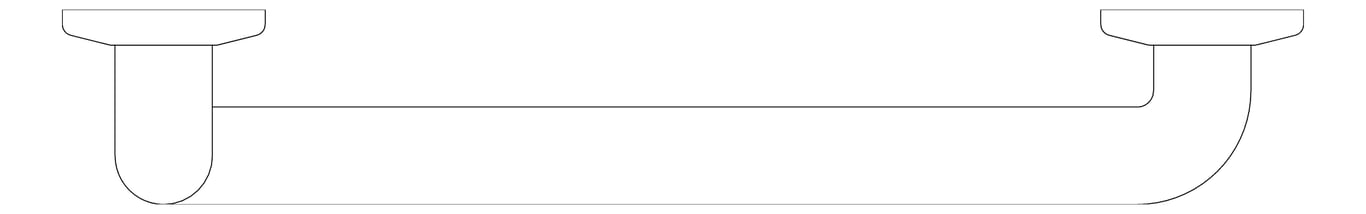 Plan Image of GrabBar 90Deg ASI SnapFlange 1.5InDia LH