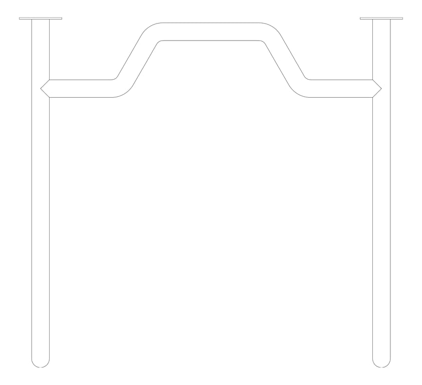 Plan Image of GrabBar Straddle ASI ExposedFlange 1.25InchDia