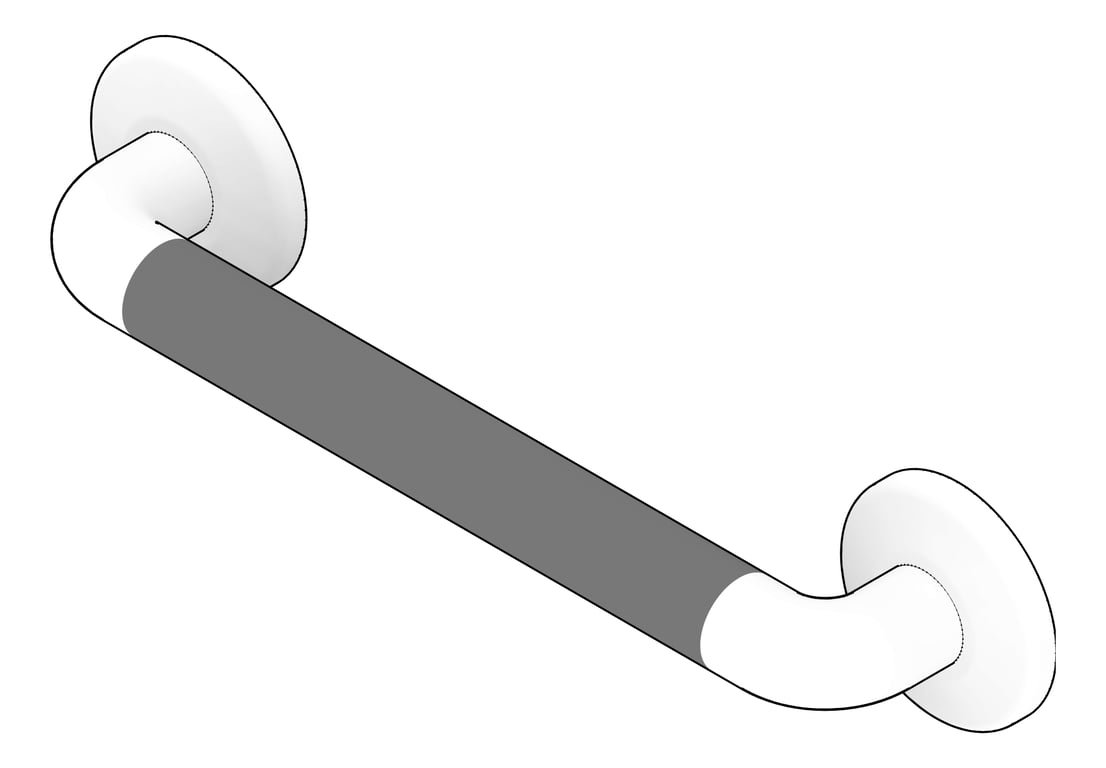 3D Documentation Image of GrabBar Straight ASI SnapFlange 1.25InchDia Horizontal