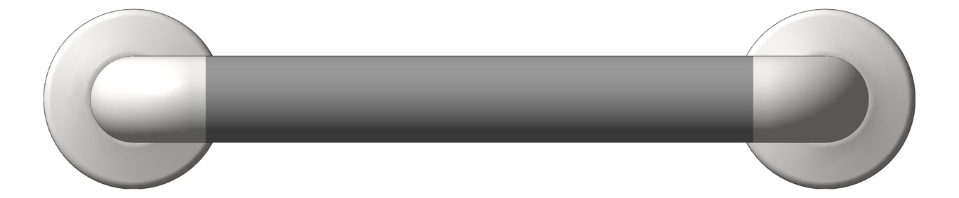 Front Image of GrabBar Straight ASI SnapFlange 1.5InDia Horizontal