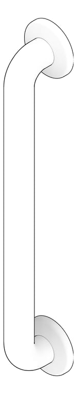 3D Documentation Image of GrabBar Straight ASI SnapFlange AntimicrobialWhite 1.5InchDia Vertical
