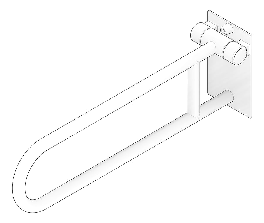 3D Documentation Image of GrabBar SwingUp ASI ExposedFlange 1.25InchDia FrictionHinge