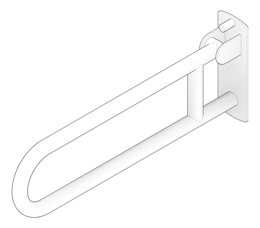 3D Documentation Image of GrabBar SwingUp ASI ExposedFlange 1.5InchDia 3PositionHinge