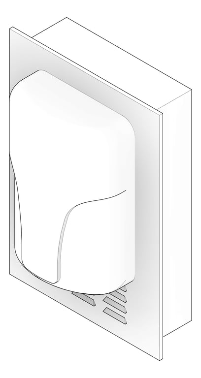 3D Documentation Image of HandDryer SemiRecessed ASI TurboDri