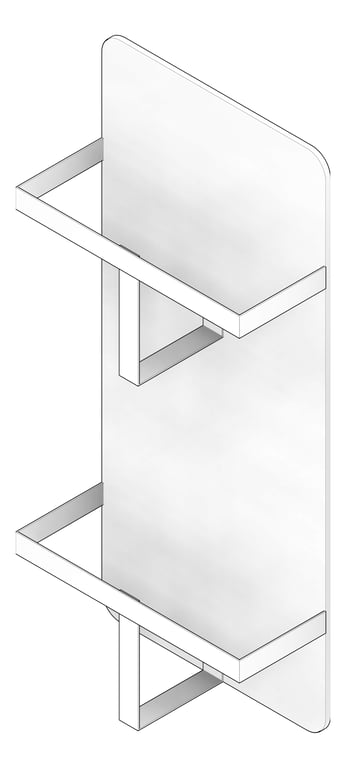 3D Documentation Image of BedPanHolder SurfaceMount ASI Double