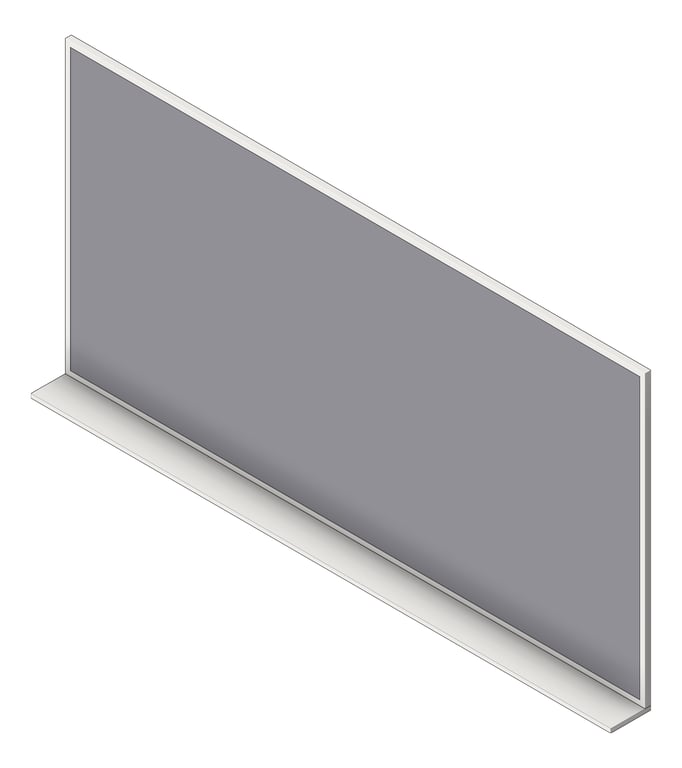 3D Shaded Image of Mirror PlateGlass ASI InterLokFrame Shelf