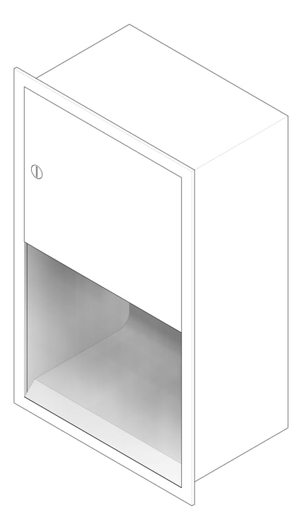 3D Documentation Image of RollPaperDispenser Recessed ASI Traditional Electric