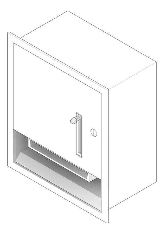 3D Documentation Image of RollPaperDispenser Recessed ASI Traditional Enclosed