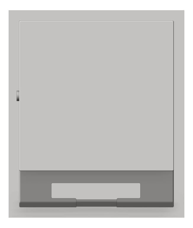 Front Image of RollPaperDispenser SemiRecessed ASI Simplicity Small Battery