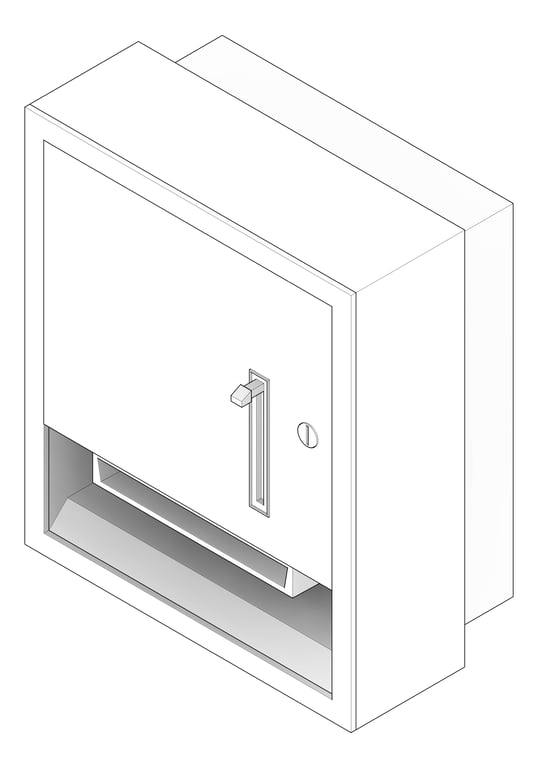 3D Documentation Image of RollPaperDispenser SemiRecessed ASI Traditional