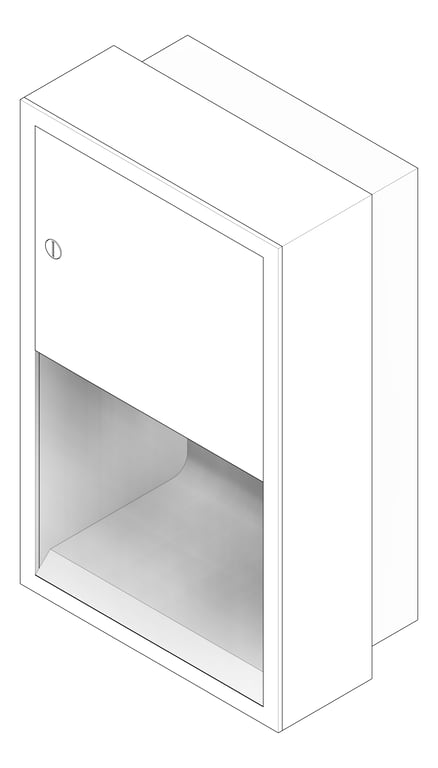 3D Documentation Image of RollPaperDispenser SemiRecessed ASI Traditional Battery