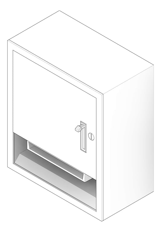 3D Documentation Image of RollPaperDispenser SurfaceMount ASI Traditional Compact