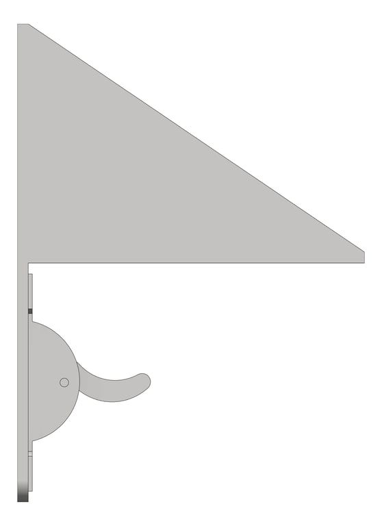 Left Image of Bookshelf SurfaceMount ASI Security ClothesHookStrip FrontFixed