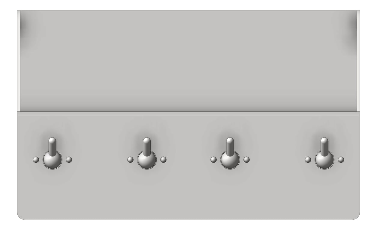Front Image of Bookshelf SurfaceMount ASI Security ClothesHookStrip TripBall