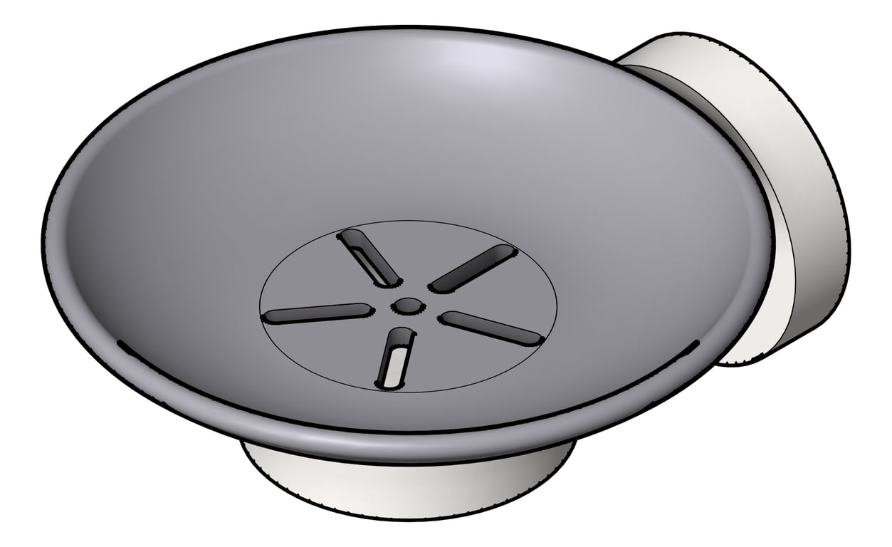Image of SoapDish SurfaceMount ASI Round Glass