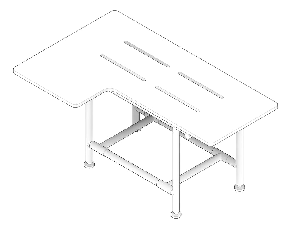 3D Documentation Image of ShowerSeat Folding ASI LShape