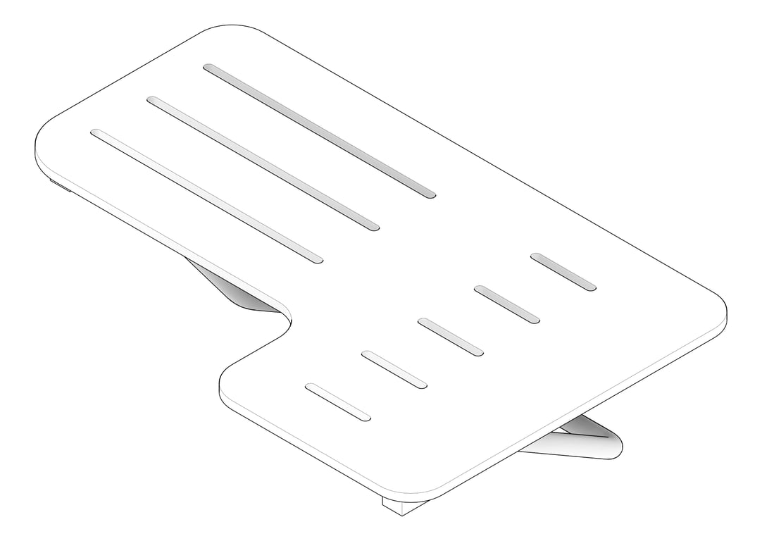 3D Documentation Image of ShowerSeat Folding ASI LShape LH Phenolic