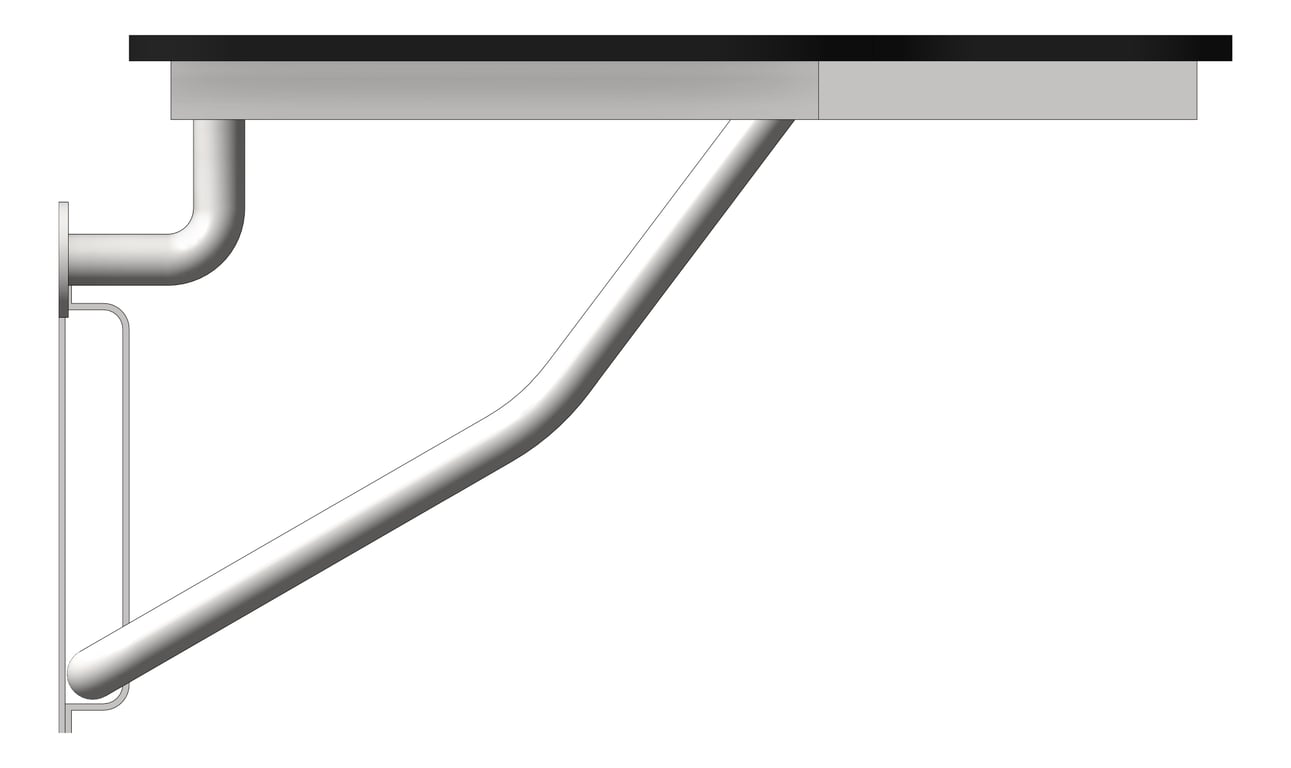 Left Image of ShowerSeat Folding ASI LShape LH Phenolic