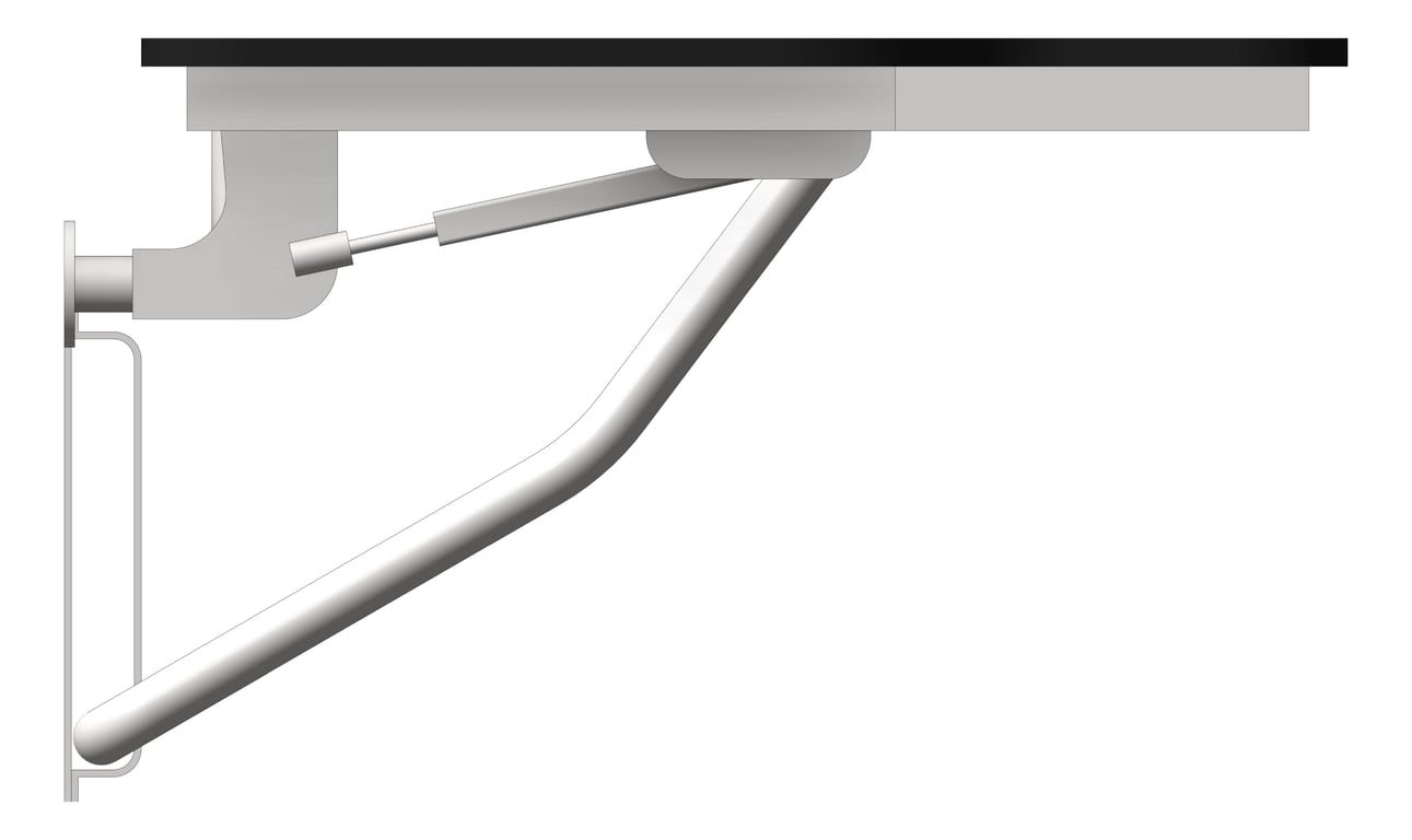 Left Image of ShowerSeat Folding ASI LShape LH Phenolic SoftClose