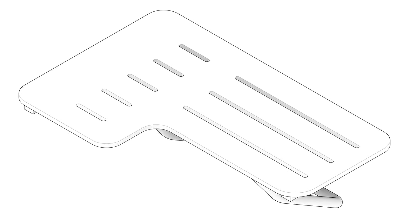 3D Documentation Image of ShowerSeat Folding ASI LShape RH Phenolic