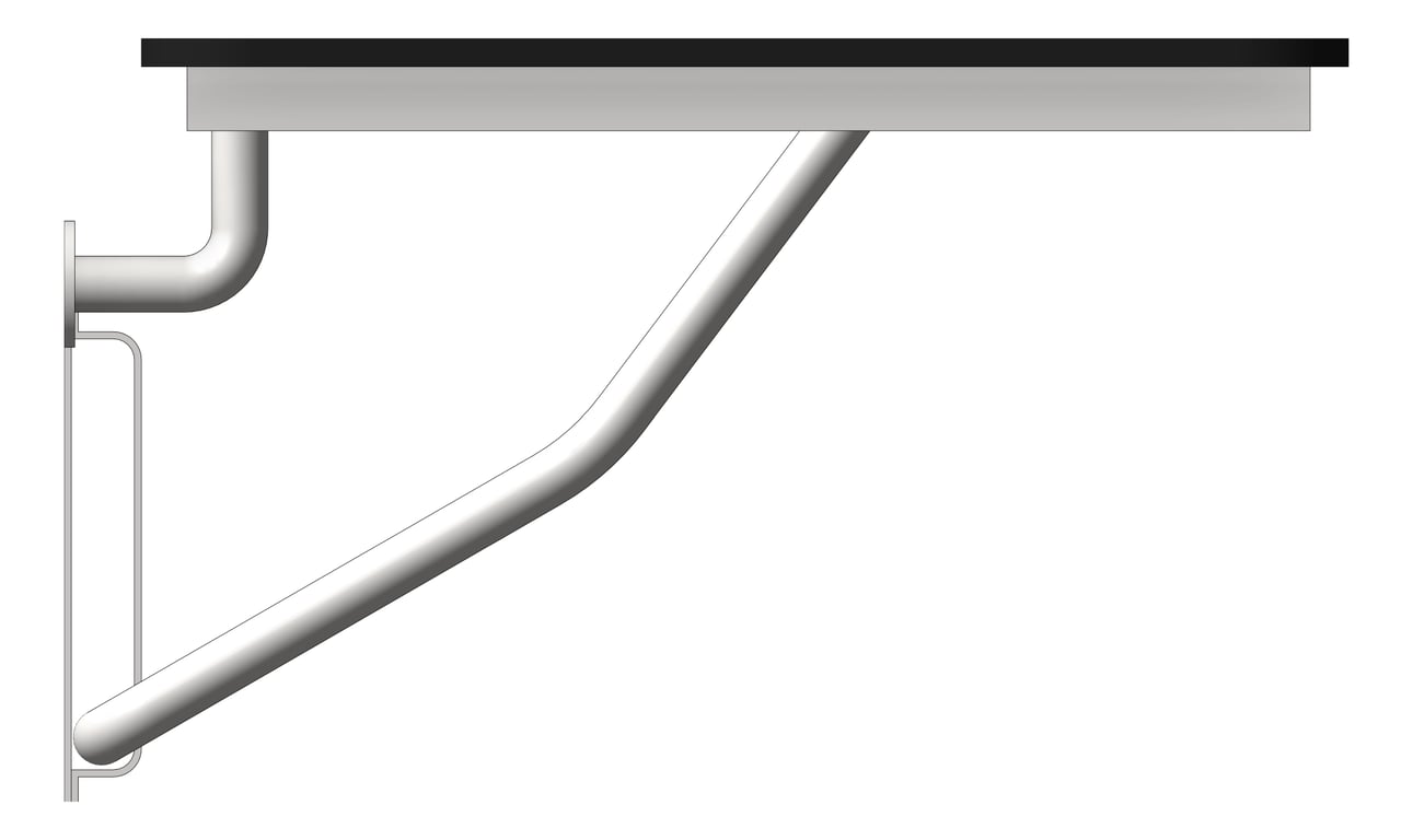 Left Image of ShowerSeat Folding ASI LShape RH Phenolic