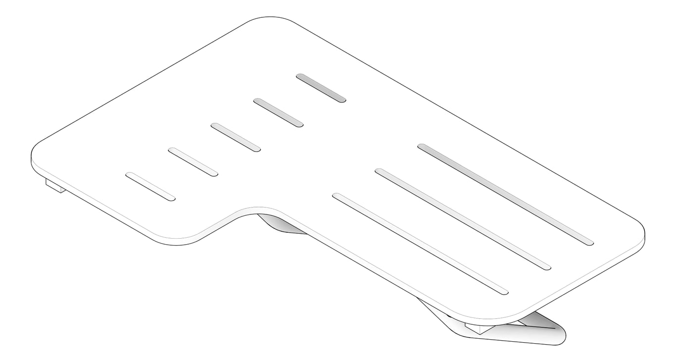 3D Documentation Image of ShowerSeat Folding ASI LShape RH Phenolic SoftClose