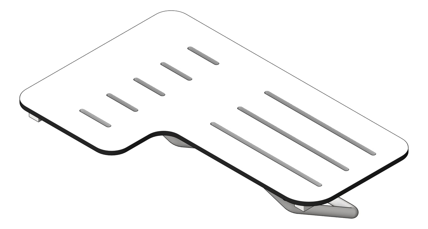 ShowerSeat Folding ASI LShape RH Phenolic SoftClose