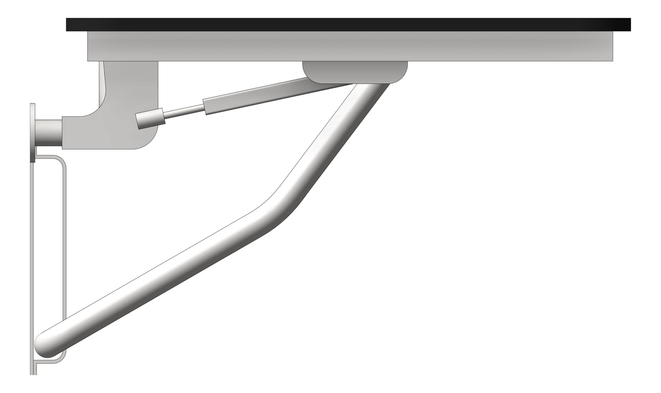 Left Image of ShowerSeat Folding ASI LShape RH Phenolic SoftClose