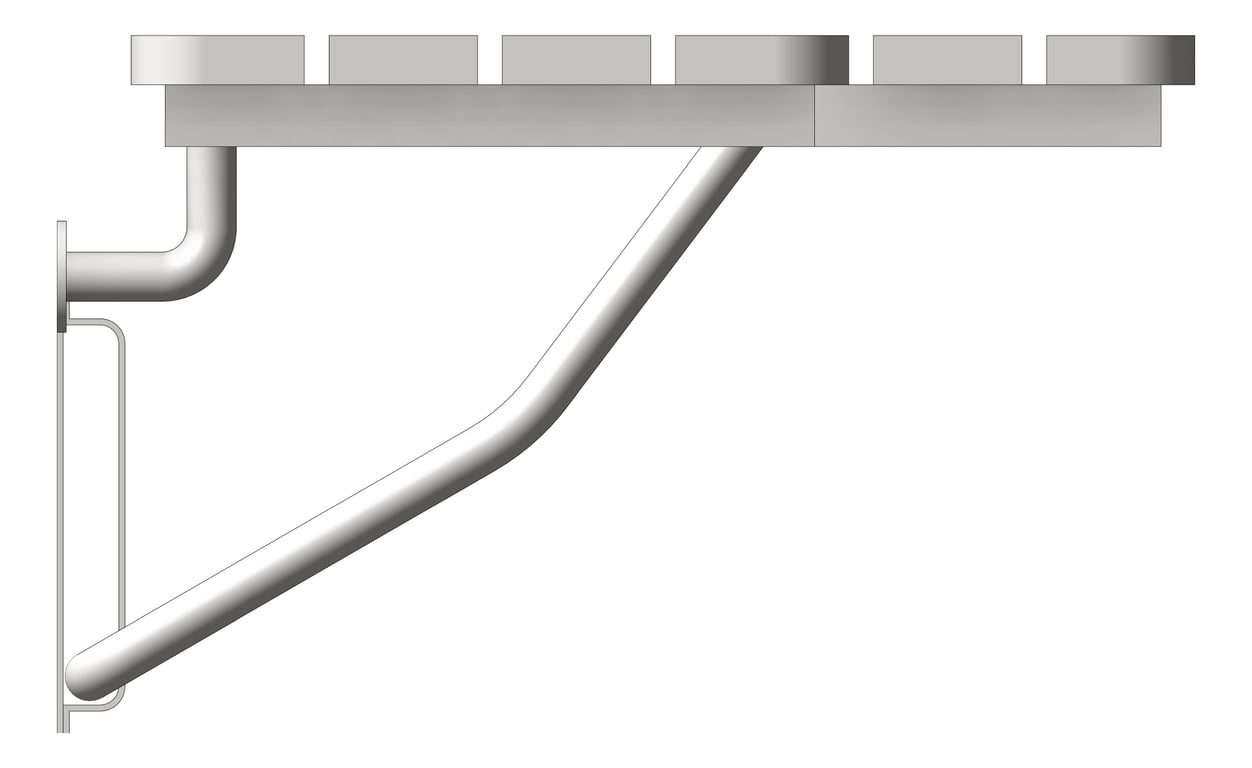 Left Image of ShowerSeat Folding ASI LShape StainlessSteel LH