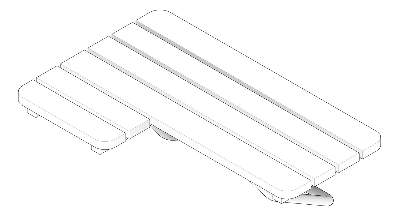 3D Documentation Image of ShowerSeat Folding ASI LShape StainlessSteel RH