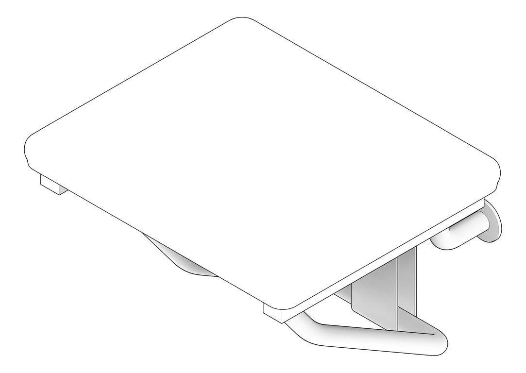 3D Documentation Image of ShowerSeat Folding ASI Rectangular Padded 18Inch