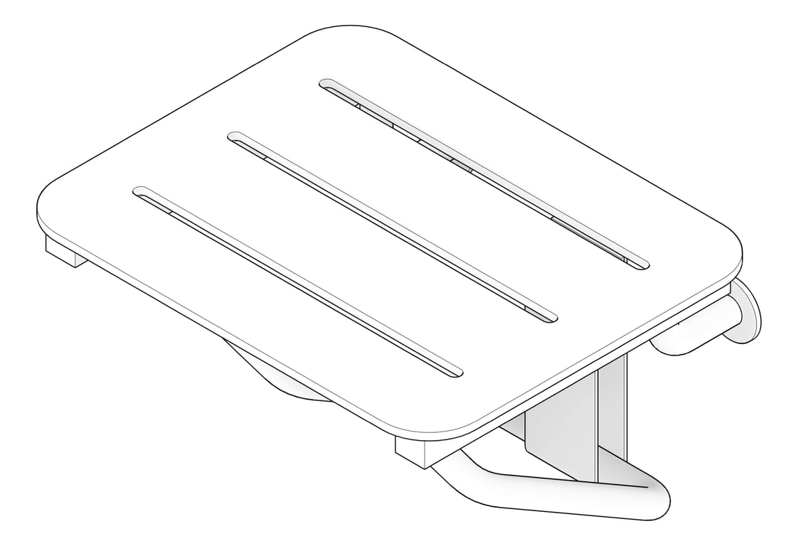 3D Documentation Image of ShowerSeat Folding ASI Rectangular Phenolic